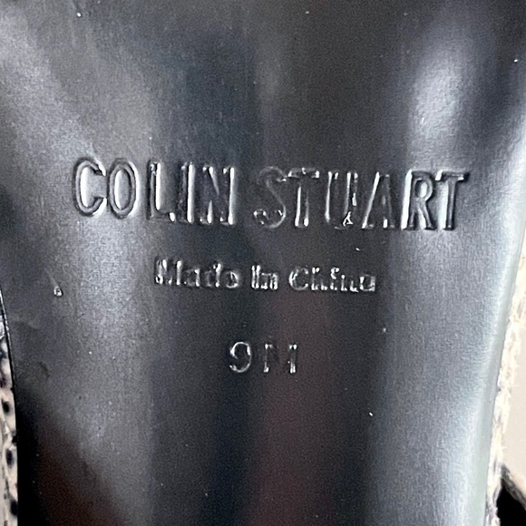 Colin Stuart snakeskin leather heeled mules sandals 9M - Picture 6 of 8